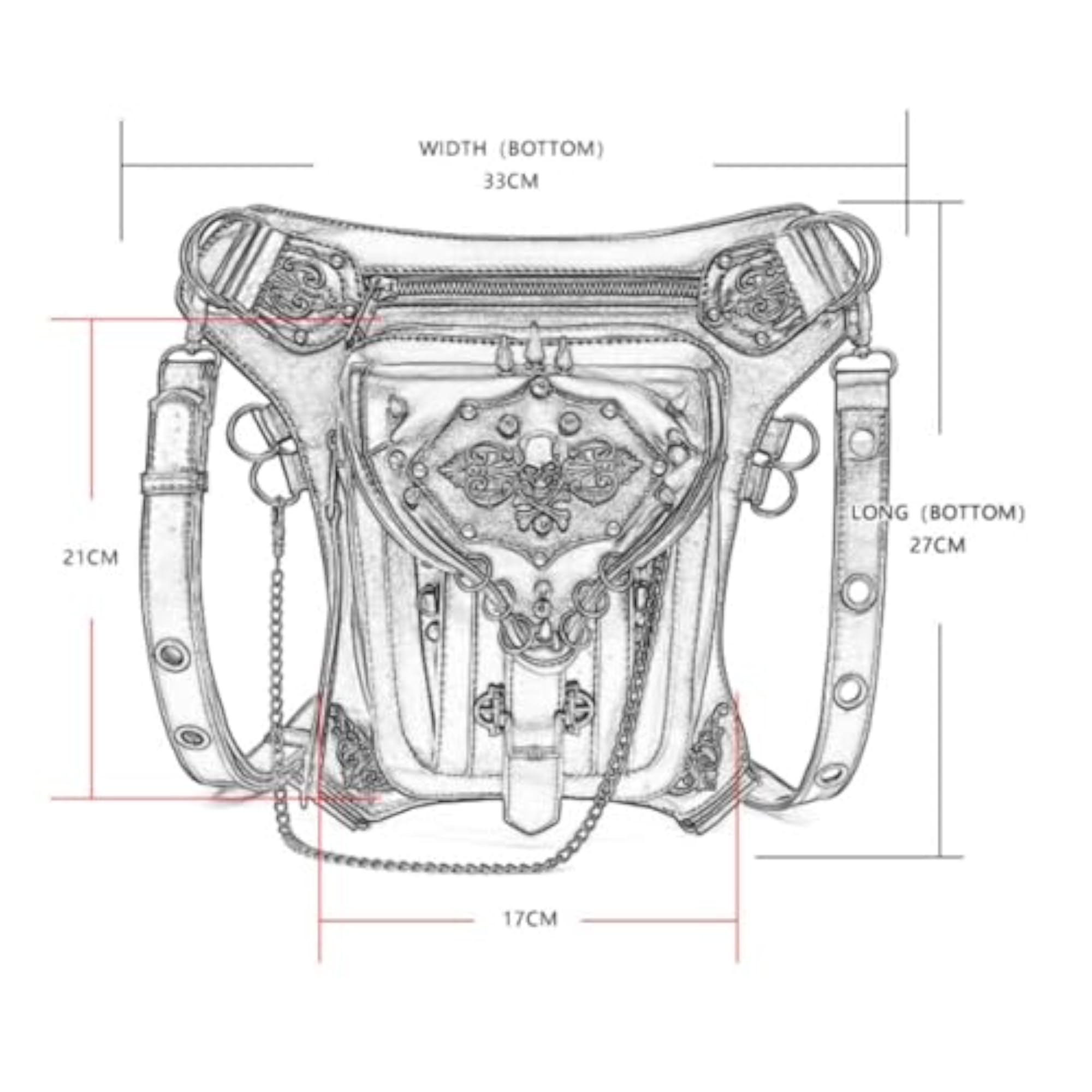 Steampunk Vintage Style Thigh Bag for Cosplay